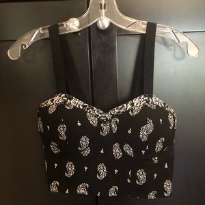 Black and white bustier crop top